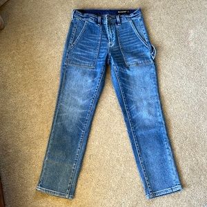 Blank NYC faded denim carpenter pants.